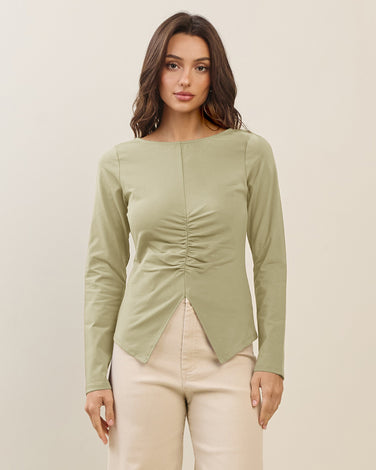 Shirred split top