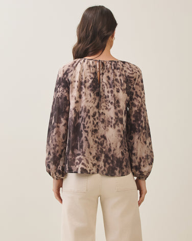 Leopard peasant blouse