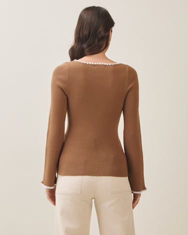 Whipstitch knit top