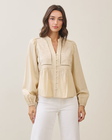 Embroidered peasant blouse