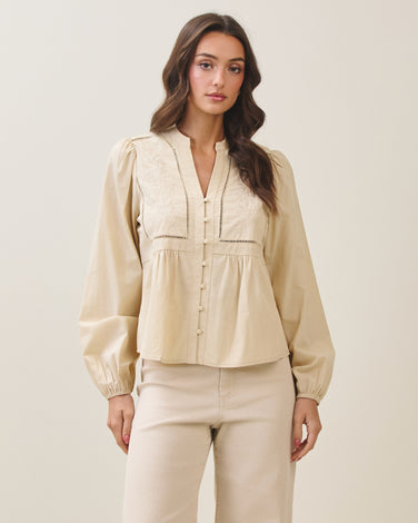 Embroidered peasant blouse