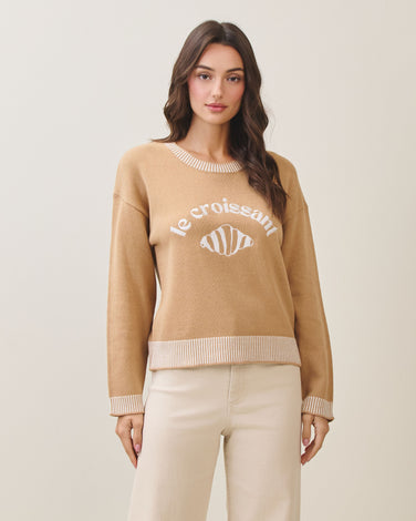 Croissant embroidery sweater