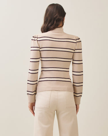 Striped turtleneck sweater