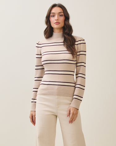 Striped turtleneck sweater