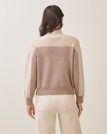 Colorblock turtleneck sweater