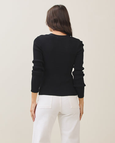 Contrast embroidered sweater