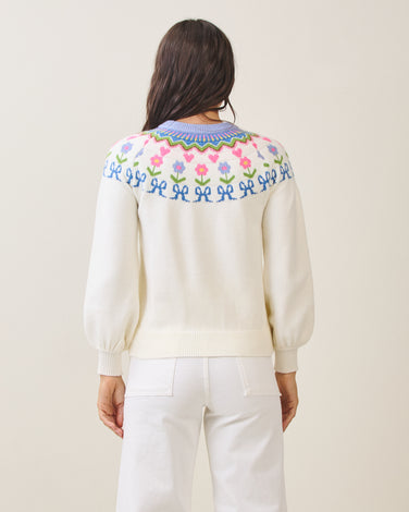 Floral crewneck sweater