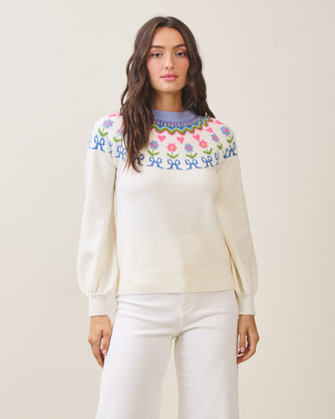 Floral crewneck sweater
