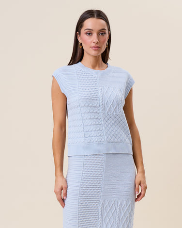 Textured sweater vest top