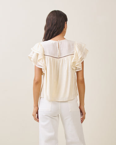 Short sleeve ruffle blouse