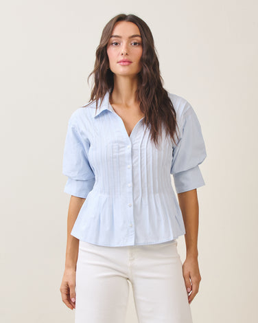 Short sleeve pinktuck shirt