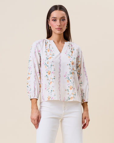 V-neck floral blouse