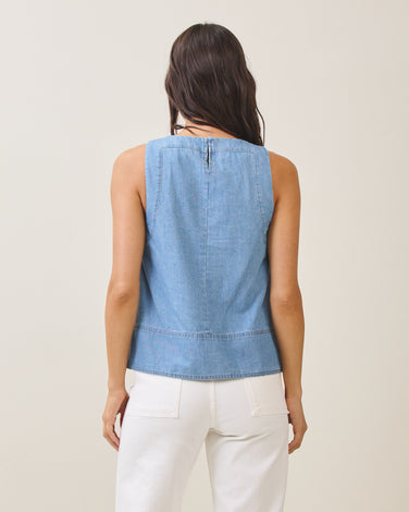 Denim sleeveless top