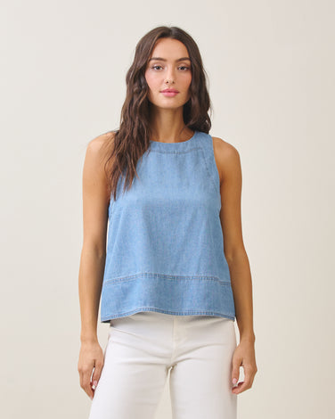 Denim sleeveless top