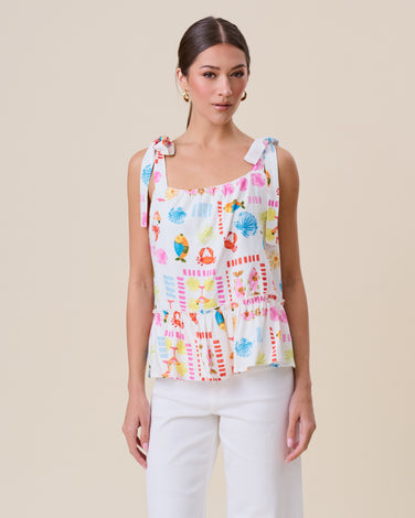 Beach print cami top