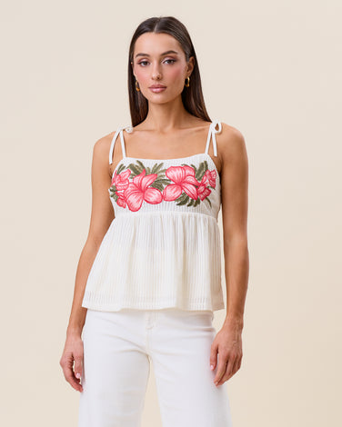 Embroidered cami top
