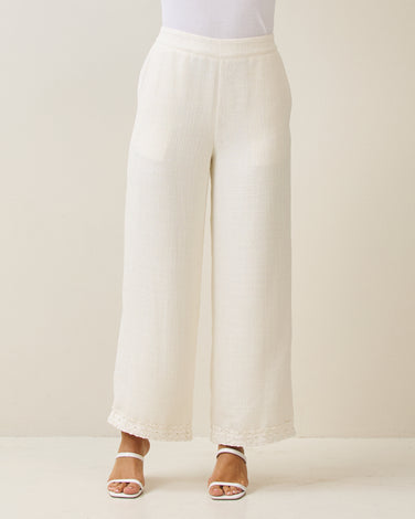 Floral lace tweed pants - price