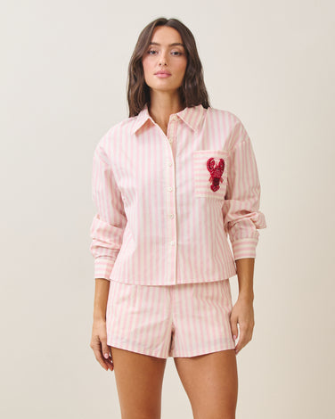 Beaded lobster stripe shirt