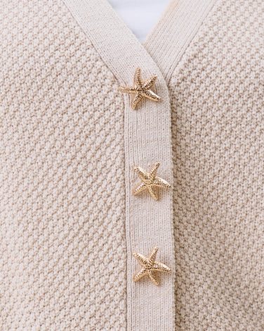 Starfish button short sleeve cardigan