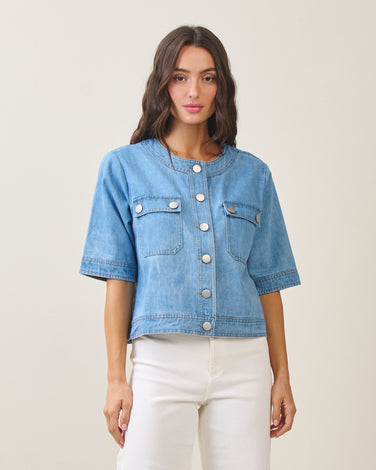 Half sleeve denim jacket