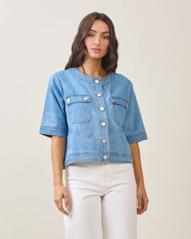 Half sleeve denim jacket