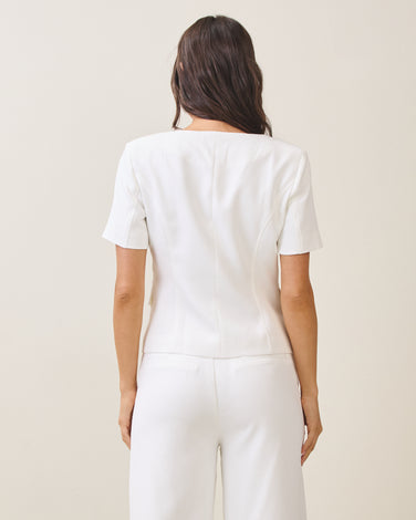 Squareneck button top
