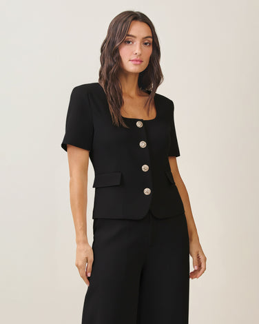 Squareneck button top