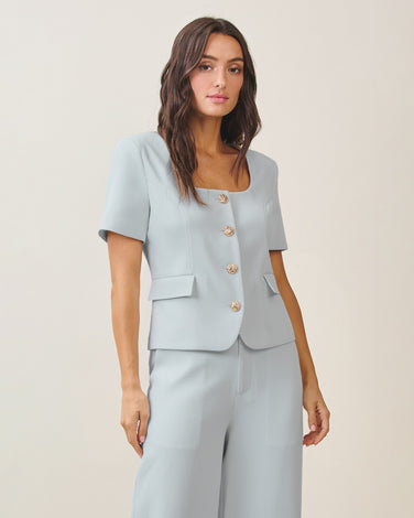 Squareneck button top