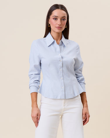 Striped fit & flare blouse