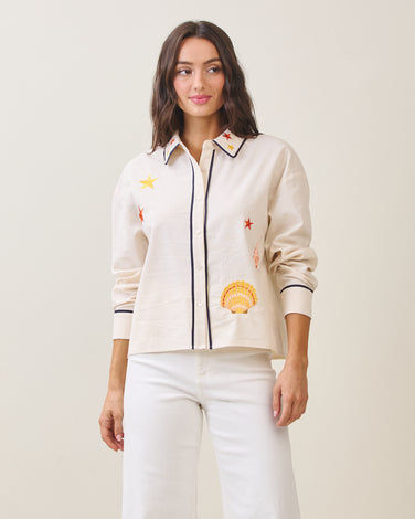 Embroidered linen shirt