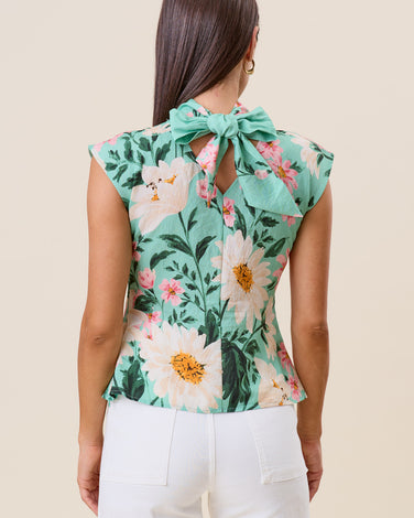 Floral tie back sleeveless top