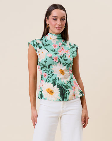 Floral tie back sleeveless top