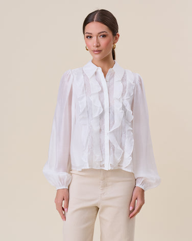 Ruffle & lace blouse