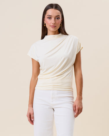 Draped jersey top