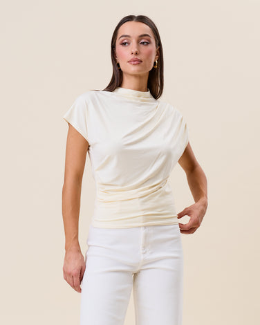Draped jersey top