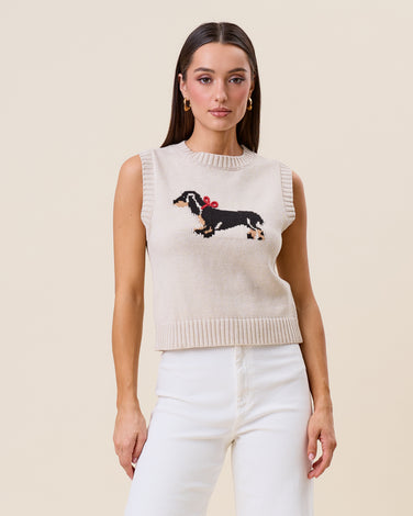 Bow dog sweater vest