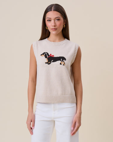 Bow dog sweater vest