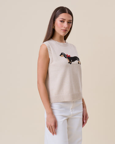 Bow dog sweater vest