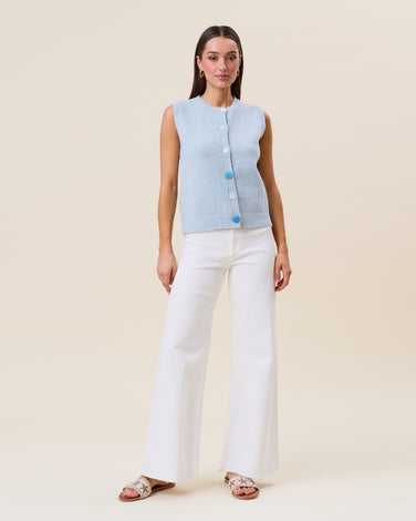 Shell button knit vest