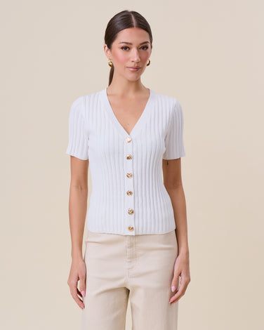 Short sleeve v-neck cardigan