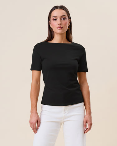 Side pleated short sleeve top