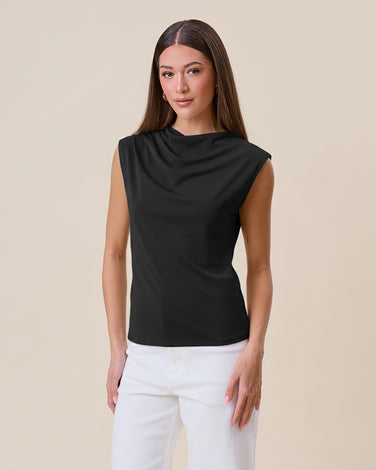 Cowl neck jersey top