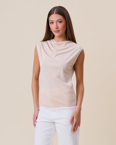 Cowl neck jersey top