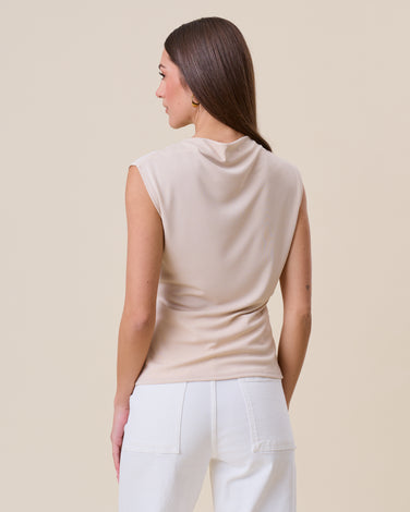 Cowl neck jersey top