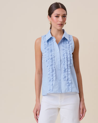 Ruffle sleeveless blouse