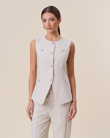 Stretch twill vest