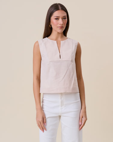 V-neck sleeveless top