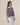 Layered look striped knit top