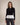 Contrast Peplum Hem Sweater Top With Gold Button
