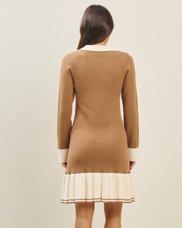 Two-Tone Mini Sweater Dress